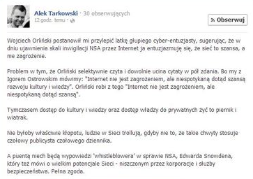 Socjolog internetu, Dr Alek Tarkowski
